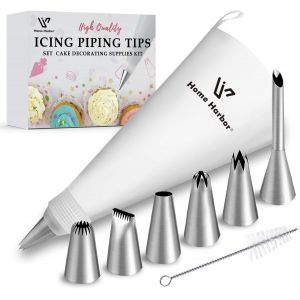 Jexnovashop-9 Pi&egrave;ces Poche A Douille Patisserie,Kit De Poche &Agrave; Douille Avec Embouts,Set P&acirc;tisserie Lavable Et R&eacute;utillisables,Diy Patisserie Accessoire Pour D&eacute;coration De Cupcake Et Muffins G&acirc;teaux - Neuf