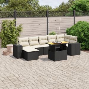 Prolenta Premium - Salon De Jardin 8 Pcs Avec Coussins Noir R&eacute;sine Tress&eacute;e - Neuf