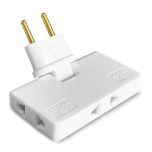 Multiprise Plate Derriere Meuble avec 3 Prises Prise Plate avec Connexion Pivotante &agrave; 180 Multiprise Murale avec Adaptateur EU-US Prise Multiple 10A / 250V Multiprise Extra Plate Multiprises - Neuf