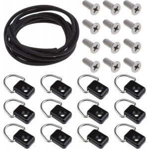 Letnerny-Lot De 25 Anneaux En D Pour Kayak Avec Vis M6 Et Corde &Eacute;lastique 1,5 M Pour Kayak, Cano&euml;, Bateau, P&ecirc;che - Neuf