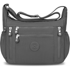 nzqaf-Sac Femme Bandoulière Imperméable, Sac à Main Bandoulière en Nylon, Sacs à Bandoulière Multifonctionnel avec Bandoulieres Réglable et Multi-Poches, Sac Besace Loisir pour Voyage - Neuf