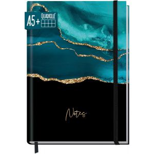 Trendstuff By Carnet &Agrave; Carreaux Avec &Eacute;lastique [Shiny Teal] De Trendstuff By | 156 Pages, 78 Feuilles | Comme Bullet Journal, Journal Intime, Carnet De Notes - Neuf