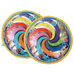 Lot De 2 Disques Volants Gonflables Pour Enfants, Diametre De 60 Cm, Pour Interaction, Fitness, Place, Plage, Parc, Rainbow 600 - Neuf