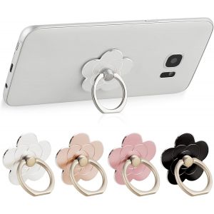 MDY-Lot De 4 Bagues De Support pour Téléphone Portable Support en Forme Fleur Rotation À 360° Rabat À 180° Accessoires Universels en Métal Compatibles avec Smartphone Téléphones Portables Étuis Télép - Neuf