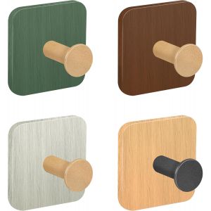 Crochet Autocollant Bois,Crochets Mural Acier Inoxydable Bambou Sans Perçage,Adhésif Antirouille Porte-serviettes pour Salle Bains Cuisine Toilettes Bureau (4 Pièces) - Neuf