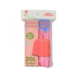 Sacs Poubelles Parfum&eacute;s &Agrave; Cordon De Serrage,20L,Parfum Floral,Rose,Lavande,Citron,Vanille,Robustes,Cuisine,Salle De Bains,Bureau.Rose 2 Rolls. - Neuf