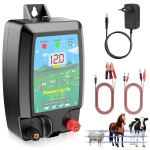 Vornixorsarlshop10km Cl&ocirc;ture &Eacute;lectrique Pour Animaux, Puissante 2j Electrificateur Cl&ocirc;ture &Eacute;lectrique Avec &Eacute;cran Lcd, Haute Puissance &Eacute;tanche Cl&ocirc;ture &Eacute;lectrique Pour Ferme Jardin P&acirc;turage - Neuf