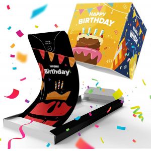 Carte D'anniversaire Explosion Confettis (Black Cake), Cadeau À Effet «Wow!» Carte De Voeux Surprise Pour Homme Femme Fille Garçon - Neuf