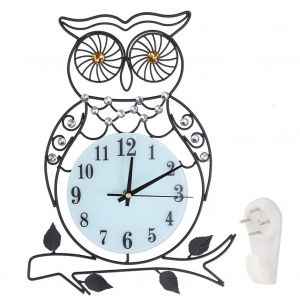Hjlian Horloge Hibou En Fer, Fonctionne A Piles, Silencieuse, Facile A Lire, Pour La Maison, Le Bureau Ou L'ecole - Neuf