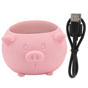 Lovely Pig Mini Haut-parleur Bluetooth 5.0 sans fil intégré dans le micro pour les voyages à domicile / sortant (rose) - Neuf