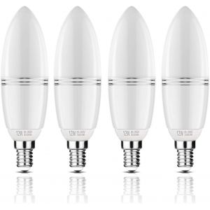 Ampoules Bougie À Led E14 12w, 100w Ampoule À Incandescence Équivalent, 3000k Blanc Chaud, 1200lm, Cri>80 +, Petit Culot À Vis, Non Dimmable, Chandelier Ampoules Led(4 Pcs)[Amp743930] - Neuf