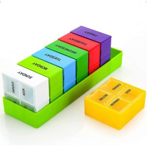 Nouveau Produit,Boîte De Stockage De Pilules De 7 Jours,4 Boîtes De Stockage De Pilules Par Semaine-Un Contenant De Boîte De Pilules D'un Jour - Neuf