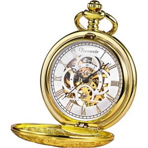 Gouts Et Couleursmontre De Poche Or Full Hunter Squelette Cadran Mécanique Montre De Poche Pour Homme Femme - Neuf