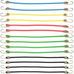 CHECARZHN--NO1-14 Pièces 25Cm Tendeurs Elastique Avec Crochets, Corde Elastique, Extenseur, Accessoires Moto, Sangles De Tension Multifonction Pour Transport De Charges, Emballage, Camping - Neuf