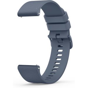 Kal-22mm Bracelet De Montre En Silicone, Souple Bracelet De Replacement En D&eacute;gagement Rapide Avec Boucle En M&ecirc;me Couleur Homme Femme 22mm, Gris Bleu - Neuf