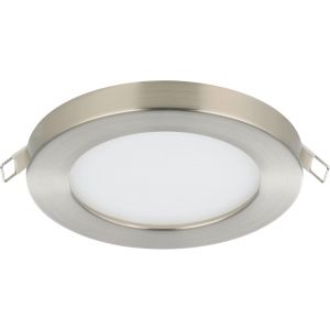 KAL-Spot Encastrable Led Fueva Flex, Lampe De Plafond Encastrée, Plafonnier À Encastrer Rond, Luminaire En Aluminium Nickel Mat Et Plastique Blanc, Blanc Neutre, 11,7 Cm - Neuf