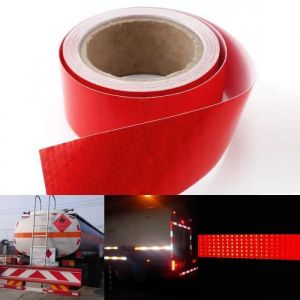 10m x 5cm ruban autocollant bande réfléchissant lumière couleur en rouge - Neuf