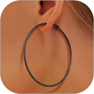 Tianyi-Créole Femme Acier Inoxydable/Plaqué Or, Boucle D'oreille Grand Anneau, Diamètre De 30/50/70/100 Mm, Women's Hoop Earrings - Neuf
