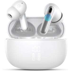 KALANKA-&Eacute;couteurs sans fil Bluetooth 5.4 avec basses profondes HiFi st&eacute;r&eacute;o 4 ENC avec suppression du bruit 48 heures d'autonomie, &eacute;tanch&eacute;it&eacute; IP7 pour le sport, la course, la gym, les enfants - Neuf