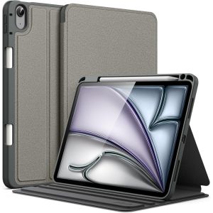 LORANKA-Coque pour iPad Air 11 Pouces M3/M2 (2025/2024), iPad Air 5/4 (2022/2020 5&iquest;/4&iquest; 10,9 Pouces) avec Porte-Stylet, &Eacute;tui Housse Fine Folio Support, Multi-Angle Affichage (Gris Sid&eacute;ral) - Neuf