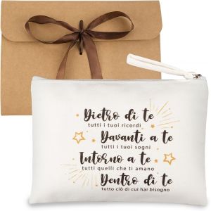 1Pc Pochette Tissu Italienne Trousse Sac Porte Monnaie Etui Universel Toile Cadeau Diplôme avec Enveloppe - Neuf