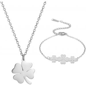 Kal-Collier Tr&egrave;fle &Agrave; Quatre Feuilles Celtique Porte-Bonheur En Forme De Tr&egrave;fle Irlandais Porte-Bonheur Amulette De Protection Bijoux Pour Femmes Et Adolescentes - Neuf