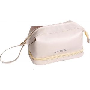 Trousse de maquillage,Sac &agrave; cosm&eacute;tiques double couche,Trousse de maquillage portable,Trousse de maquillage de voyage,Trousse de rangement de maquillage,Sac &agrave; cosm&eacute;tiques en cuir - Neuf