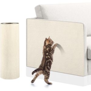 60 * 100cm Tapis Griffoir Chat Adhésif, Tapis Griffoir Chat Autocollant, Tapis Grattoir Self-Adhésif, Grattoir Mural Pour Canapé(Gris) - Neuf