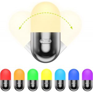Veilleuse Rvb Multicolore - Lampe De Chevet Portable Alimentée Par Piles Usb - 10 Modes De Changement De Couleur - Lampe De Table Pour Chambre D'enfant Et Chambre De Bébé, Chambre À Coucher - Neuf