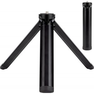 KALANKA-Mini Trépied Portable Smartphone Trepied avec Vis 1/4" en Alliage D'aluminium pour GoPro Appareil Photo Numérique Téléphone Stabilisateur de Cardan Longueur 14.5cm Noir - Neuf