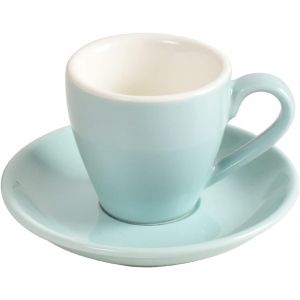Eryi-Tasse À Expresso En Porcelaine Avec Soucoupe, Tasse À Shot, Tasse À Expresso, Tasse À Liqueur, 80 Ml, Bleu - Neuf