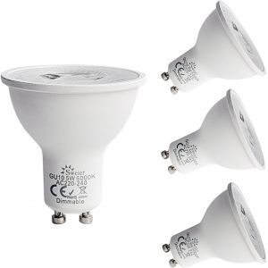 Dimmable Ampoule Led Gu10,5w Équivalent À 50w Lampe Halogène,Blanc Froid 6000 Kelvin 430 Lumens,Ac 220-240v Lampe Led Spot,Angle De Faisceau 38°,Lot De 4 - Neuf