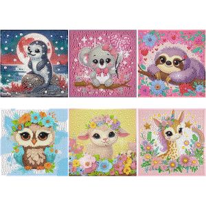 Oayew-6 Pi&egrave;ces Diamond Painting Enfant, Peinture Diamant Kit Complet, Strass Diamond Painting Personnalis&eacute;, Broderie Enfant Pour Maison Salon D&eacute;coration (Style C) - Neuf