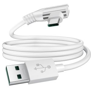 80W Supervooc C&acirc;ble Charge Rapide Usb C Pour Oppo Reno14 F 5G Reno13 Pro+ 5G Find X8 Pro Find N5 Pour Oneplus 13R Nord Ce4 Lite Nord 3, 1M Angle Droit 90&deg;C&acirc;ble Chargeur Type C Pour Realme 14 Pro+ 5G - Neuf