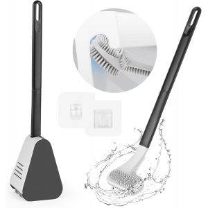 Kal-Brosse &Agrave; Wc En Silicone Golf, Brosse &Agrave; Wc Longue Poign&eacute;e - Nettoyage 360&deg; Sans Coins Mort, S&eacute;chage Rapide, Montage Mural, Debout Pour Salle De Bains - Neuf