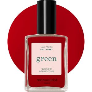 Green Vernis À Ongles Rouge Cerise Red Cherry - Vernis À Ongles Classique 9-Free, Vegan Et Bio Sourcé - Effet Manucure Professionnelle - Vernis - Vernis Ongles - 15ml - Neuf