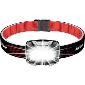 Lampe Frontale Rechargeable, 2000lm Super Lumineux Léger Torche Led Puissante Avec Détecteur De Mouvement, 6 Modes D'éclairage, Ipx5 Étanche, 30h D'autonomie Pour Course/Camping/Urgence Rouge - Neuf