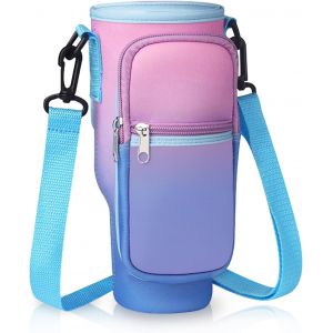 Kalanka-Sac Pour Bouteille D'eau Pour Tasse Stanley, Porte Bouteille Thermos Avec Sangle Et Poche Pour Téléphone Pochette Pour Bouteille D'eau Compatible Avec Gobelet Stanley De 40oz - Neuf