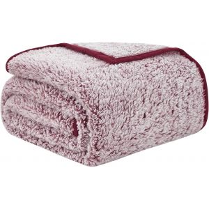 Tianyi-Couverture Polaire Pelucheuse En Microfibre Ultra Douce Et Chaude, Sherpa Ultra Douce Et Confortable, Pour Canapé Et Sofa, Légère, Réversible, 152 X 203 Cm, Rouge - Neuf