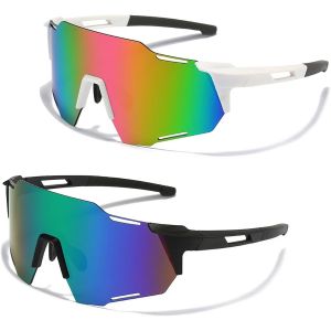 Subzonal-Lot De 2 Lunette De Soleil Sport Pour Homme Et Femme, Lunettes De V&eacute;lo Polaris&eacute;es, Protection Uv400, Pour Course &Agrave; Pied Cyclisme P&ecirc;che Conduite Golf Ski - Neuf