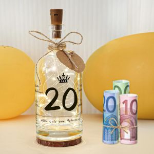 Kalsw-Cadeau D'anniversaire 20 Ans Pour Fille,Décoration 20e Anniversaire,Cadeau En Argent,Lumière Led Avec Inscription En Allemand Pour Femmes,Filles,Garçons,Cadeau Personnalisé - Neuf