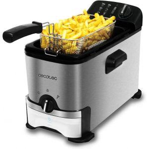 NouvelHorizonstore-Friteuse &eacute;lectrique CleanFry 3000. 2180 W, 3 L en Acier inoxydable avec filtre OilCleaner, Couvercle avec fen&ecirc;tre pour contr&ocirc;ler la friture et filtre antiodeurs (3000 Pro Filter) - Neuf