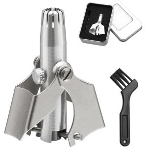 Tondeuse Poil De Nez Manuelle Avec Brosse De Nettoyage, Coupe Poil De Nez Et Oreilles D&eacute;tachable En Acier Inoxydable, Lavable De Tondeuse &Agrave; Nez Pour La Maison Et Le Voyage - Neuf