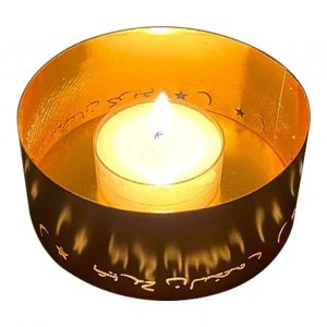 Bougeoir decoratif en metal galvanise, petit bougeoir creux pour la meditation, decoration de vacances, type 1 - Neuf