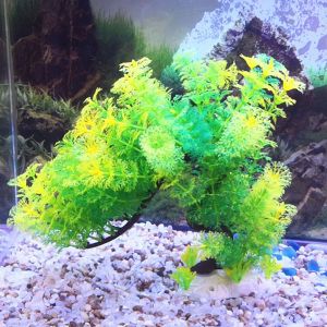 Hjlian Aquarium Artificiel, Arbre Incurve, Plante Aquatique, Decoration D'aquarium (Jaune-Vert) - Neuf
