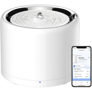 Fontaine A Eau Chat Sans Fil, Distributeur D'eau Intelligent Automatique Pour Chats Et Chiens, Réservoir Intérieur En Acier Inoxydable, Pas Facile À Elever Des Bactéries - Neuf