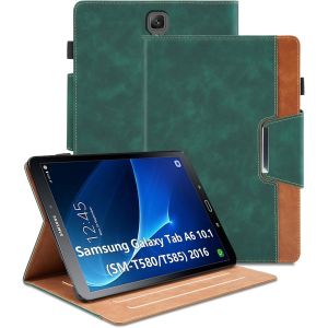 Coque Compatible Avec Samsung Galaxy Tab A6 10.1 Pouces 2016 Sm-T580/T585 &Eacute;tui Housse Cover En Pu Tablette Avec Fonction R&eacute;veil/Sommeil Automatique, Protection Magn&eacute;tique (Vert) - Neuf