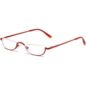 Lunettes De Lecture Semi-Circulaire Pour Homme Et Femme - En Métal - Demi-Lune - Aide À La Vision - Flexible - Charnière À Ressort - Lunettes De Lecture Légères Et Confortables - Avec Épaisseur - Neuf