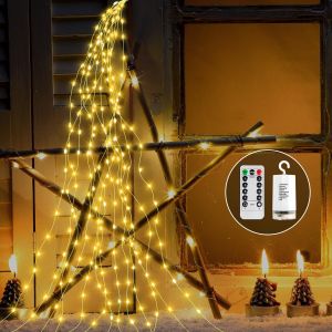 Kal-Guirlande Lumineuse A Pile 1m 100 Led Guirlande Lumineuse Chambre, 8 Modes D'éclairage Fairy Lights De Noël Imperméable Avec Télécommande Pour Interieur Exterieur Décoration - Neuf