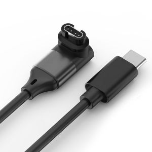 Letnerny-Usb C Câble Chargeur Pour Garmin Vivoactive 5/4/3, Venu 3/2 Plus/2s Venu Sq 2, Vivomove 3 3s Sport, Approach S40 S12 S60 S62 S70, Chargeur Rapide Angle Aetto Câble Recharge, Noir - Neuf